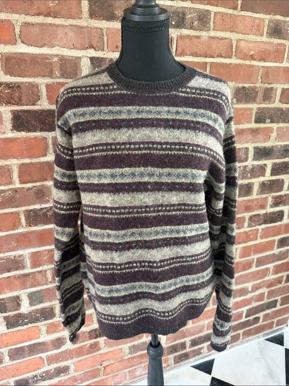 Eddie Bauer Merino Wool Fair Isle Sweater Medium Nordic Heritage. Very nice cond